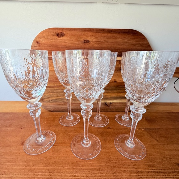 Rogaska Gallia Crystal Water Goblets - Set of 6 - Stunning Discontinued Pattern - Picture 3 of 10